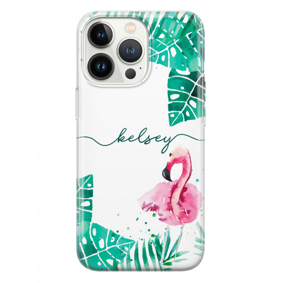APPLE - iPhone 13 Pro Max - Soft Clear Case - Flamingo Watercolor
