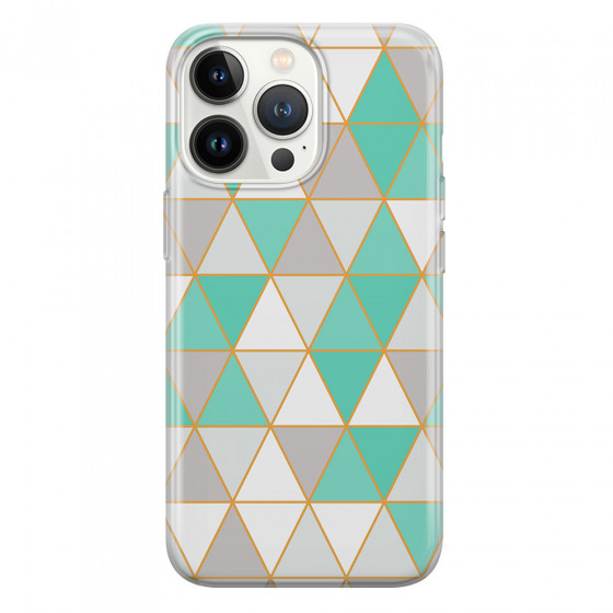 APPLE - iPhone 13 Pro Max - Soft Clear Case - Green Triangle Pattern