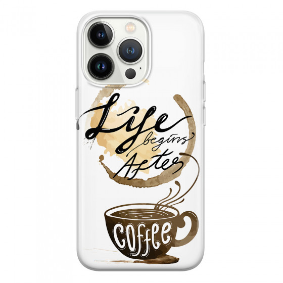 APPLE - iPhone 13 Pro Max - Soft Clear Case - Life begins after coffee