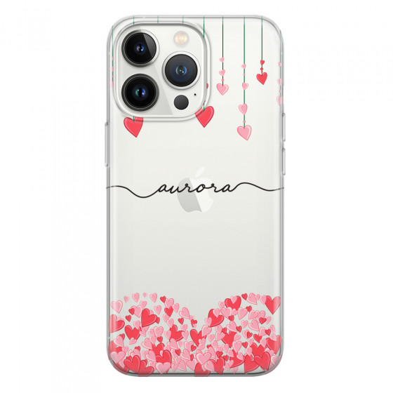 APPLE - iPhone 13 Pro Max - Soft Clear Case - Love Hearts Strings