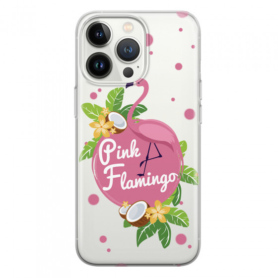 APPLE - iPhone 13 Pro Max - Soft Clear Case - Pink Flamingo