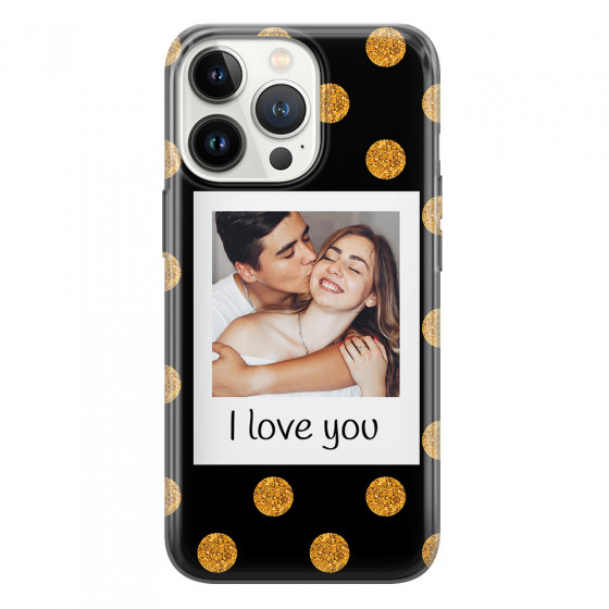 APPLE - iPhone 13 Pro Max - Soft Clear Case - Single Love Dots Photo