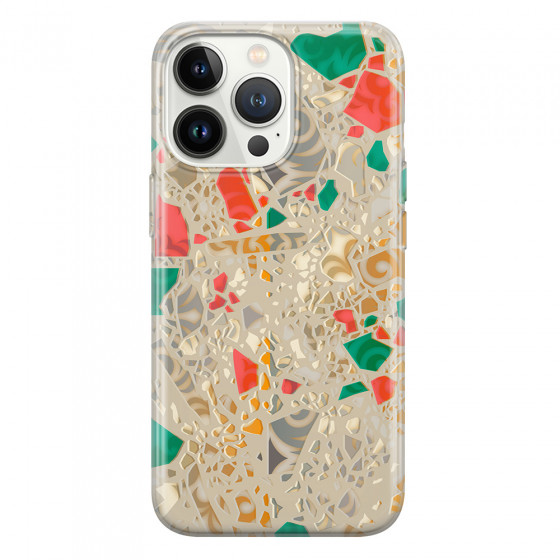 APPLE - iPhone 13 Pro Max - Soft Clear Case - Terrazzo Design Gold