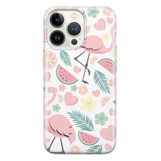 APPLE - iPhone 13 Pro Max - Soft Clear Case - Tropical Flamingo III