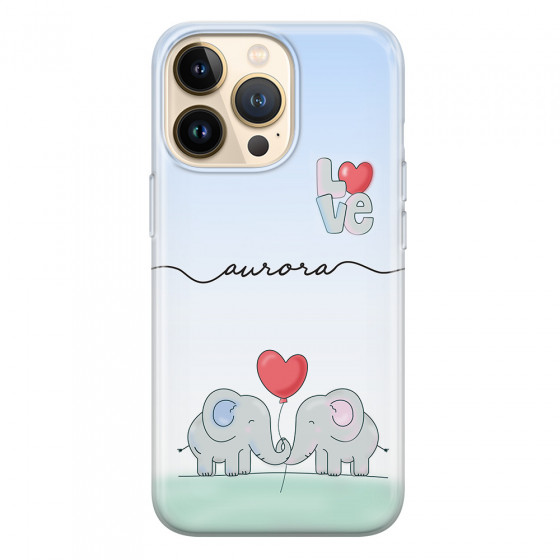 APPLE - iPhone 13 Pro - Soft Clear Case - Elephants in Love