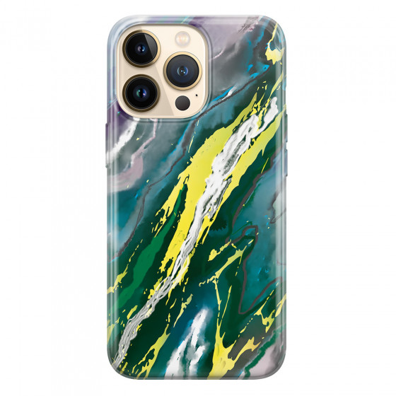 APPLE - iPhone 13 Pro - Soft Clear Case - Marble Rainforest Green