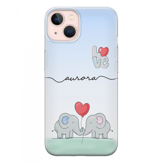 APPLE - iPhone 13 Mini - Soft Clear Case - Elephants in Love
