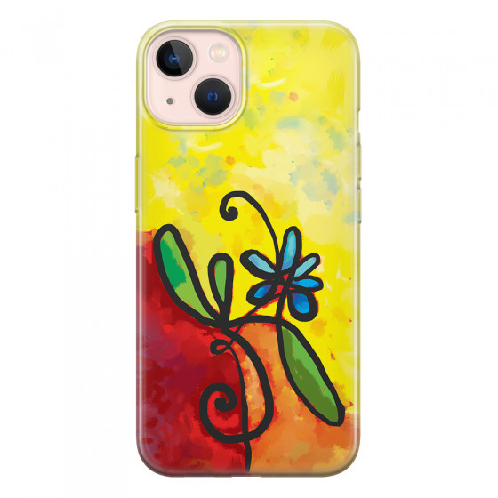 APPLE - iPhone 13 Mini - Soft Clear Case - Flower in Picasso Style