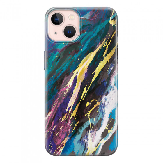 APPLE - iPhone 13 Mini - Soft Clear Case - Marble Bahama Blue