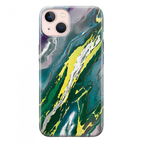 APPLE - iPhone 13 Mini - Soft Clear Case - Marble Rainforest Green