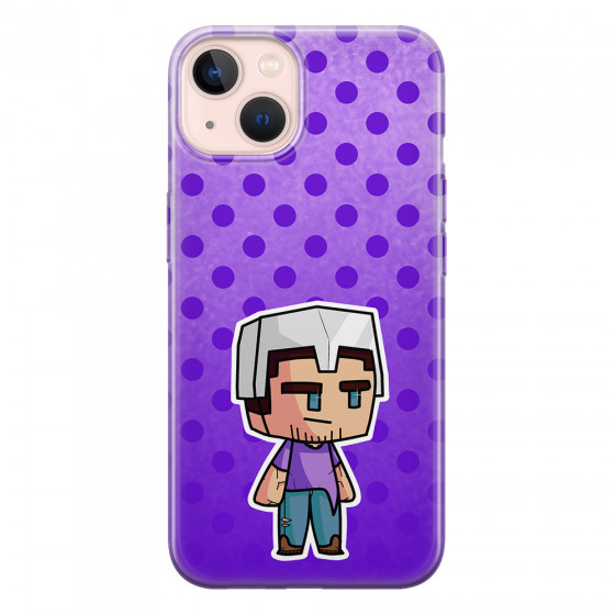 APPLE - iPhone 13 Mini - Soft Clear Case - Purple Shield Crafter