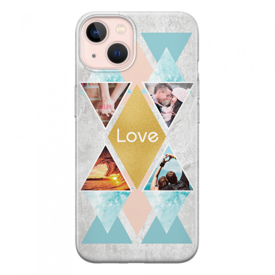 APPLE - iPhone 13 Mini - Soft Clear Case - Triangle Love Photo