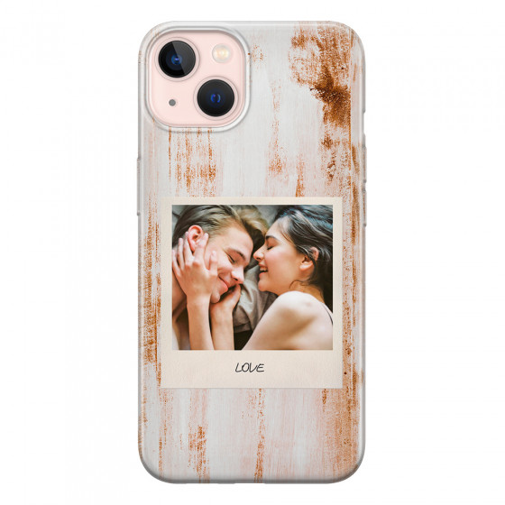 APPLE - iPhone 13 Mini - Soft Clear Case - Wooden Polaroid