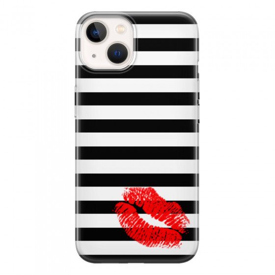 APPLE - iPhone 13 - Soft Clear Case - B&W Lipstick