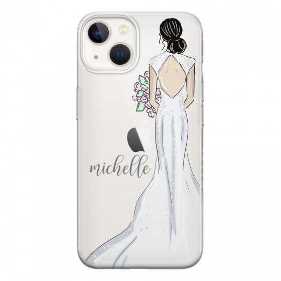 APPLE - iPhone 13 - Soft Clear Case - Bride To Be Blackhair Dark