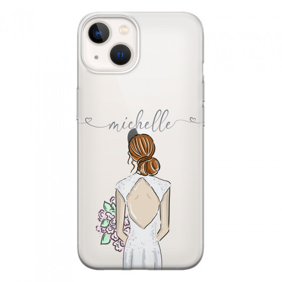 APPLE - iPhone 13 - Soft Clear Case - Bride To Be Redhead II. Dark