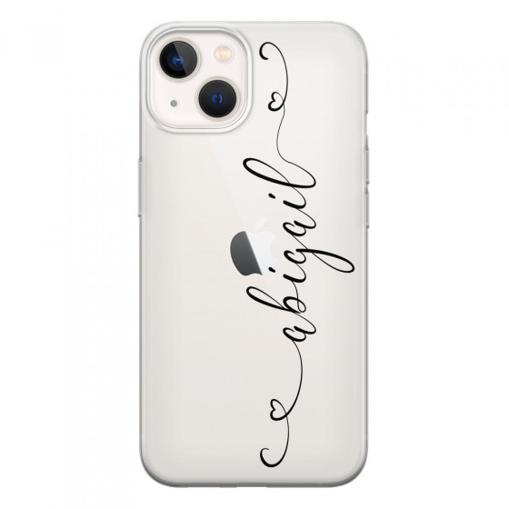 APPLE - iPhone 13 - Soft Clear Case - Hearts Handwritten Black