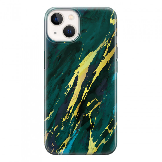 APPLE - iPhone 13 - Soft Clear Case - Marble Emerald Green