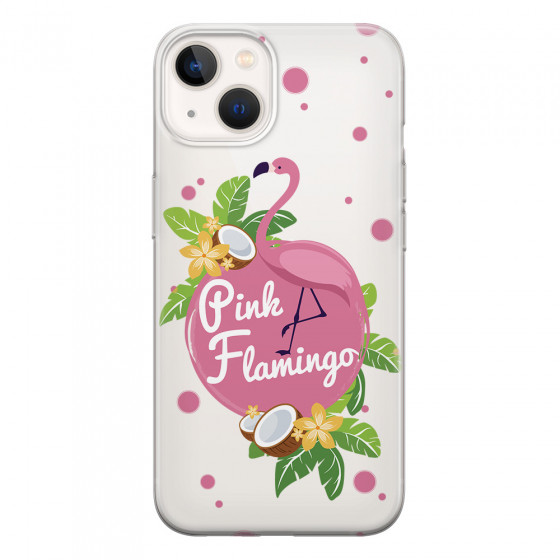 APPLE - iPhone 13 - Soft Clear Case - Pink Flamingo