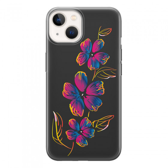 APPLE - iPhone 13 - Soft Clear Case - Spring Flowers In The Dark