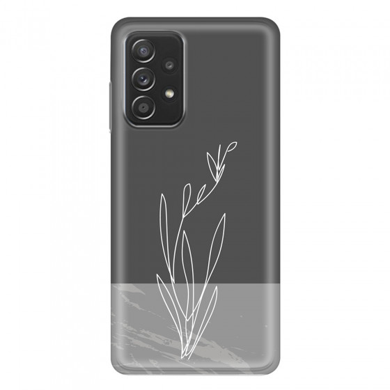 SAMSUNG - Galaxy A52 / A52s - Soft Clear Case - Dark Grey Marble Flower