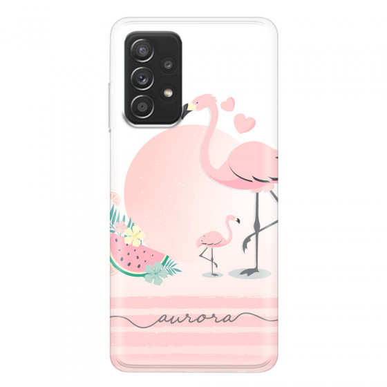 SAMSUNG - Galaxy A52 / A52s - Soft Clear Case - Flamingo Vibes Handwritten