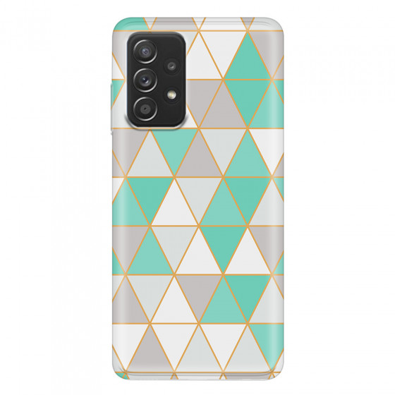 SAMSUNG - Galaxy A52 / A52s - Soft Clear Case - Green Triangle Pattern