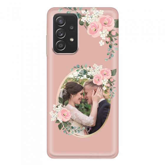 SAMSUNG - Galaxy A52 / A52s - Soft Clear Case - Pink Floral Mirror Photo