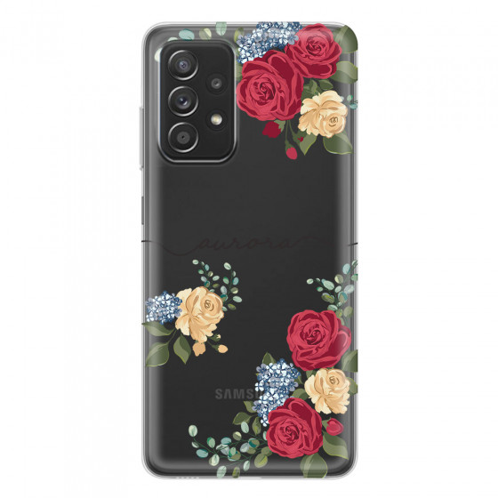 SAMSUNG - Galaxy A52 / A52s - Soft Clear Case - Red Floral Handwritten