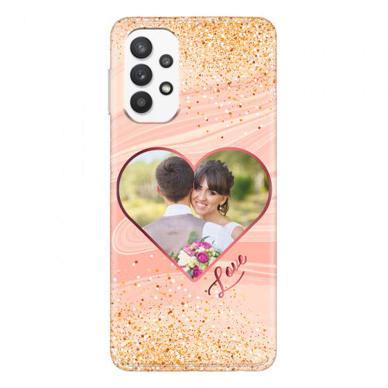 SAMSUNG - Galaxy A32 - Soft Clear Case - Glitter Love Heart Photo