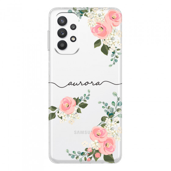 SAMSUNG - Galaxy A32 - Soft Clear Case - Pink Floral Handwritten