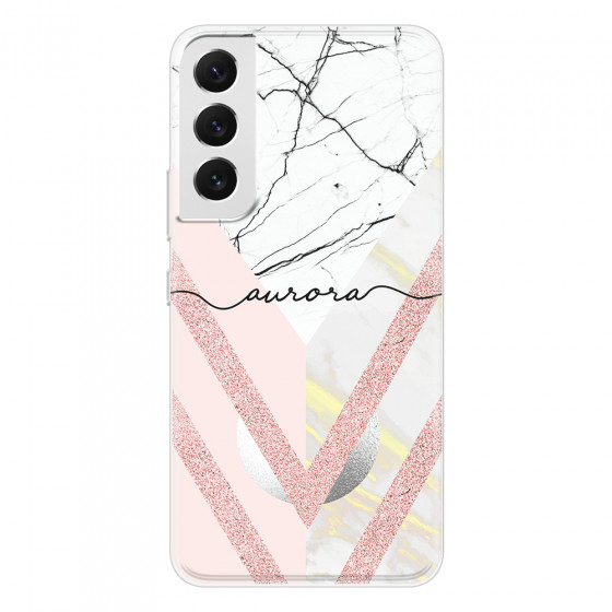 SAMSUNG - Galaxy S22 Plus - Soft Clear Case - Glitter Marble Handwritten