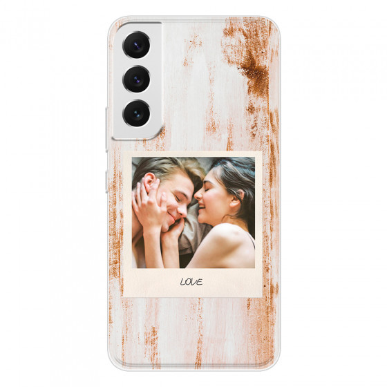 SAMSUNG - Galaxy S22 Plus - Soft Clear Case - Wooden Polaroid